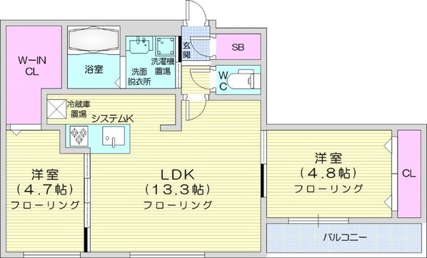 バスセンター前駅 徒歩5分 2階の物件間取画像